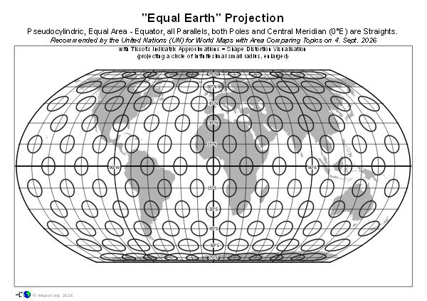 Equal Earth Projection - Tissot Indicatrix
